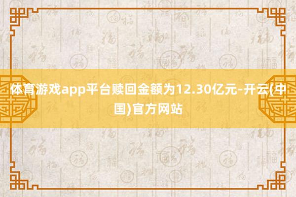 体育游戏app平台赎回金额为12.30亿元-开云(中国)官方网站