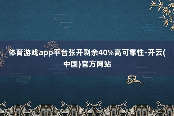 体育游戏app平台张开剩余40%高可靠性-开云(中国)官方网站