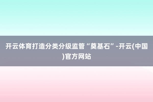 开云体育打造分类分级监管“奠基石”-开云(中国)官方网站