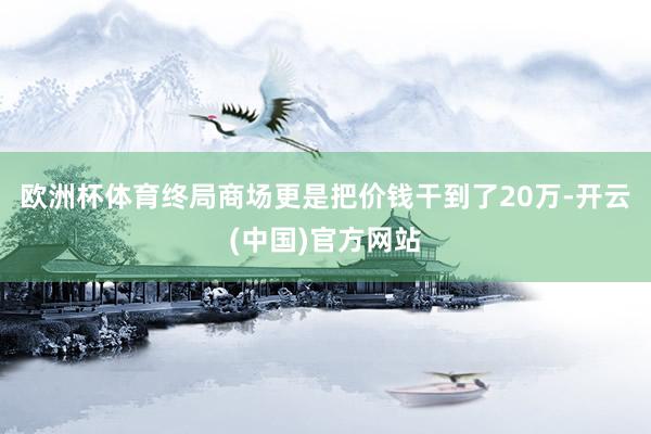 欧洲杯体育终局商场更是把价钱干到了20万-开云(中国)官方网站
