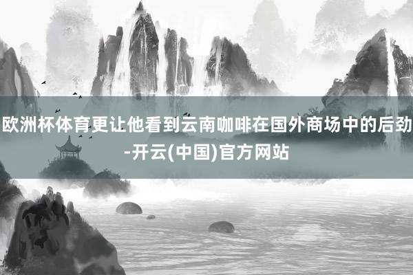 欧洲杯体育更让他看到云南咖啡在国外商场中的后劲-开云(中国)官方网站