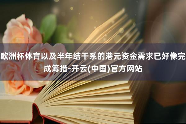欧洲杯体育以及半年结干系的港元资金需求已好像完成筹措-开云(中国)官方网站