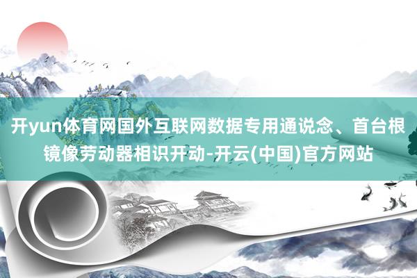 开yun体育网国外互联网数据专用通说念、首台根镜像劳动器相识开动-开云(中国)官方网站