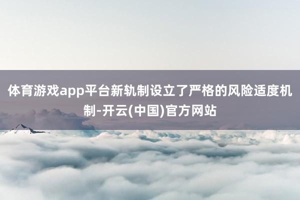 体育游戏app平台新轨制设立了严格的风险适度机制-开云(中国)官方网站