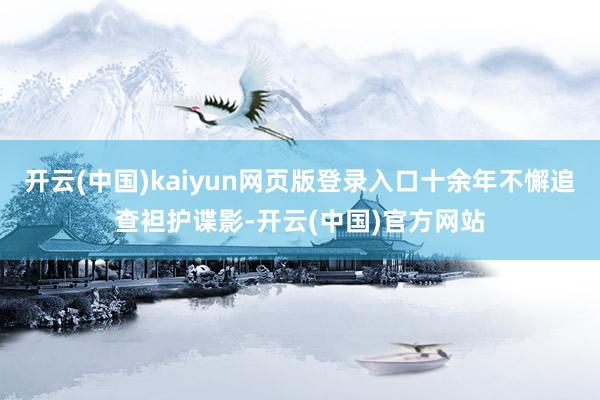 开云(中国)kaiyun网页版登录入口十余年不懈追查袒护谍影-开云(中国)官方网站