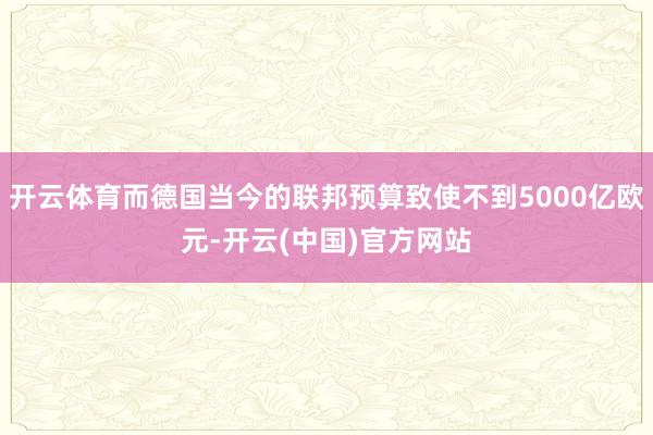 开云体育而德国当今的联邦预算致使不到5000亿欧元-开云(中国)官方网站