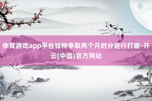 体育游戏app平台独特争取两个月时分进行打磨-开云(中国)官方网站