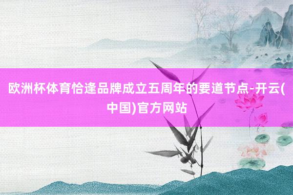 欧洲杯体育恰逢品牌成立五周年的要道节点-开云(中国)官方网站