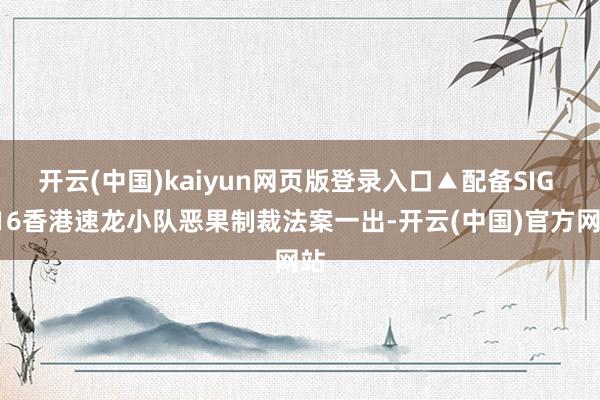 开云(中国)kaiyun网页版登录入口▲配备SIG 516香港速龙小队恶果制裁法案一出-开云(中国)官方网站