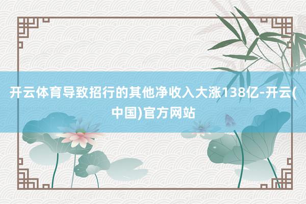 开云体育导致招行的其他净收入大涨138亿-开云(中国)官方网站