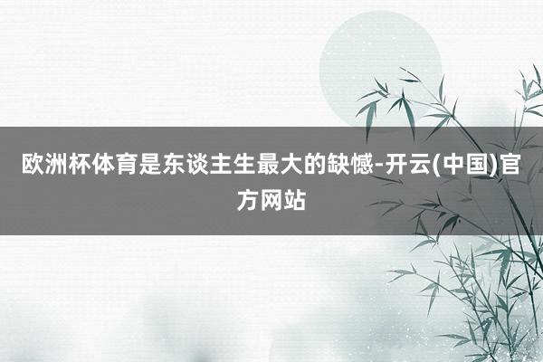 欧洲杯体育是东谈主生最大的缺憾-开云(中国)官方网站