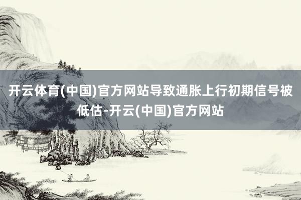 开云体育(中国)官方网站导致通胀上行初期信号被低估-开云(中国)官方网站